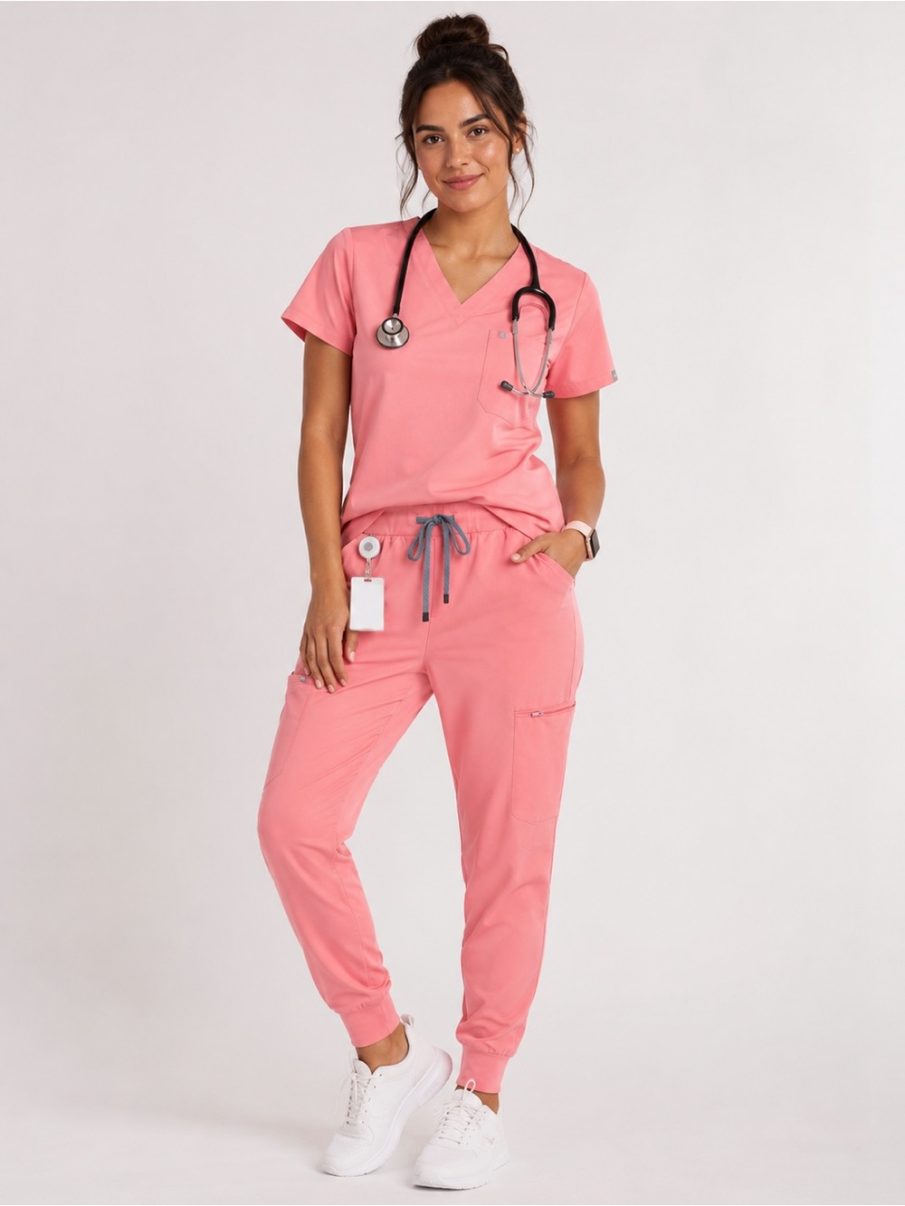 Fabletics Pink High Rise Scrub Joggers Cargo Pants XXL 1X